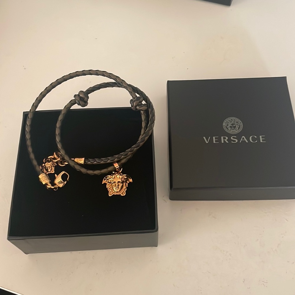 Versace Black and Gold Medusa Bracelet